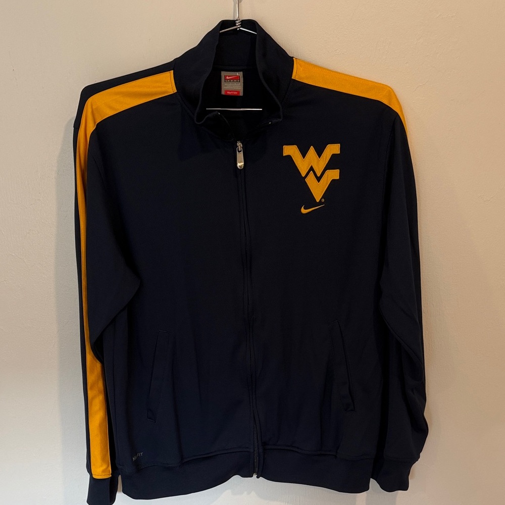 Nike Dark Blue and Yellow West Virginia Jacket